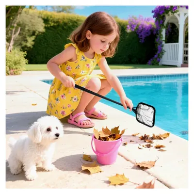 Produktbild von Teichkescher - Poolkescher | Laubkescher | Bodenkescher | Poolreinigung | Feinmaschiges Kescher für Teich, Aquarium & Springbrunnen