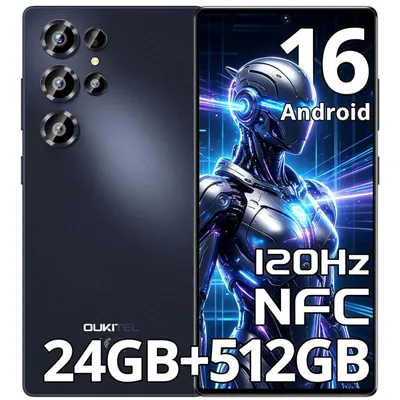 Image de Telephone OUKITEL C66 Android 16 Smartphone 6,73" HD+120Hz, 24 Go + 512 Go, 64MP 5000mAh, NFC - GPS - Face ID - Empreinte Digitale - Noir