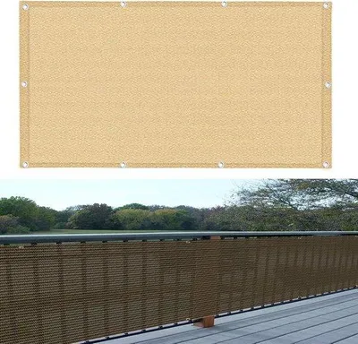 Image de Store de balcon - Store intimité pour auvent de balcon - Protection solaire et intimité - HDPE 220 g/m² - 120 x 500 cm - Jaune sable