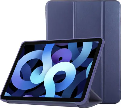 Produktbild von Mobigear Dreifach-Faltetui für iPad Air 4 (2020), aus TPU und Kunstleder, Klapphülle - Dunkelblau