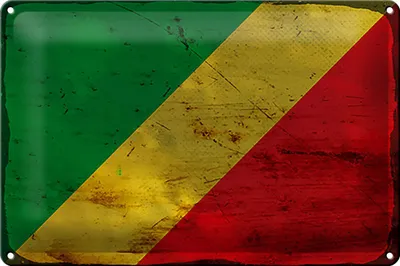 Produktbild von Blechschild Flagge Kongo 30x20cm Flag of the Congo Rost