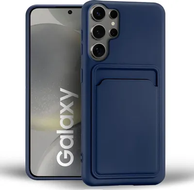 Obrázok produktu pre Puzdro na mobilný telefón pre Samsung Galaxy S24 Ultra cover silikónový ochranný kryt so slotom na kartu Slim Wallet Case, modré