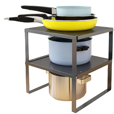 Image de Omgoods - Étagère pour placards de cuisine - Étagère de rangement empilable (30x28x15 cm)