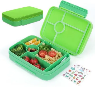 Produktbild von Famanu Bento Box Kinderlunchbox mit Fächern - lekfrei und ideal für Schule und Ausflüge