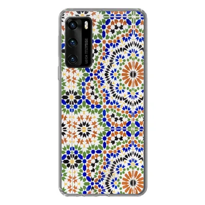 Produktbild von MuchoWow® Handyhülle Schutzhülle Hülle für Huawei P40 Ein Mosaikdetail mit vielen verschiedenen Formen Silikon Softcase Handy Hülle - Handytasche