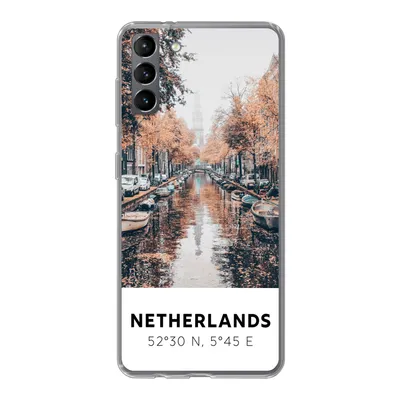 Produktbild von MuchoWow® Handyhülle Schutzhülle Hülle für Samsung Galaxy S21 Plus Niederlande - Amsterdam - Gracht - Herbst Silikon Softcase Handy Hülle - Handy-Tasche