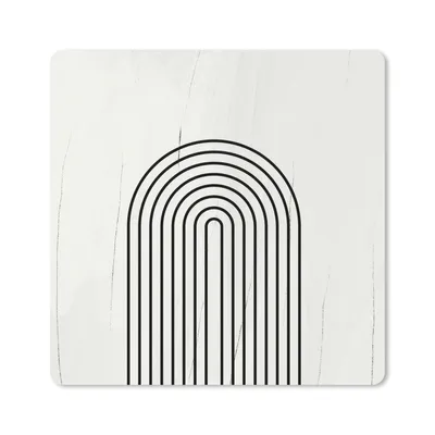 Produktbild von MuchoWow® Mauspad Mousepad Linien - Schwarz - Weiß - Abstrakt 20x20 cm - Mousepads - Maus Mat - Pad - Mausunterlage - Desk Mat - Bureauartikeln