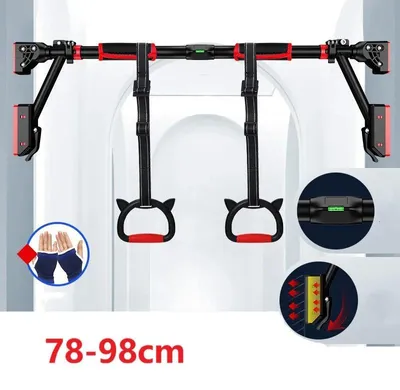 Image de Barre de traction pour cadre de porte - Réglable de 78 à 98 cm - Pour l'entraînement musculaire - Fitness à domicile - Bras et poitrine