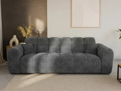 Produktbild von LetSit Sofa Andrea 3 Raven 3-Sitzer Sofa Couch Zierpolsterung Freistehendes Lounge Sofa Bequem zum Entspannen Für Wohnzimmer Wartezimmer Büro Grau