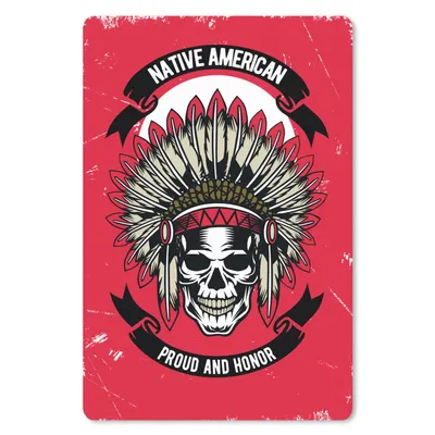 Produktbild von MuchoWow® Mauspad Mousepad Totenkopf - Indianerwappen - Retro - Zeichnung 18x27 cm - Mousepads - Maus Mat - Pad - Mausunterlage