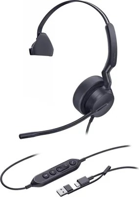 Produktbild von UH42 Mono (schwarz, UC-Variante, USB-C- und USB-A-Anschluss)