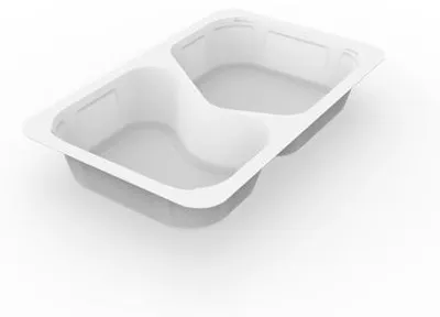 Produktbild von 225x DUNIFORM 1/4 GN Menüschalen 263 x 161 x 43 mm Weiß 2-Teilung
