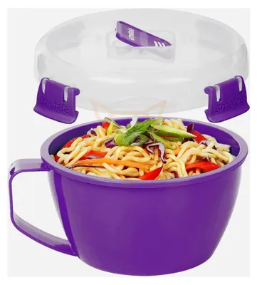 Produktbild von 2 Stück Mikrowellen-Nudelschalen, BPA-frei, spülmaschinengeeignet, 940 ml - gemischte Farben