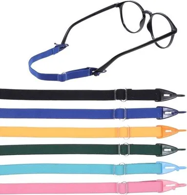 Image de 6 cordons à lunettes réglables pour enfants - Porte-lunettes de soleil pour lunettes de sport - Garçons, filles, écoliers, multicolore