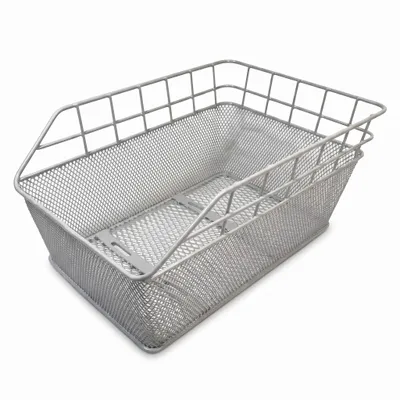 Produktbild von Fahrradkorb XXL Schultaschenkorb Einkaufskorb Gepäckträgerkorb 45x29,5x21 cm, Farbe:silber