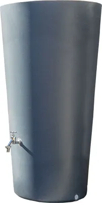 Image de Baril d'eau de pluie gris RAINBOWL FlOWER 150 litres plantable