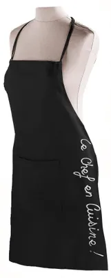 Obrázok produktu pre Zástera na varenie Zástera Bib Apron Black Grill Apron 100% bavlna s vreckom