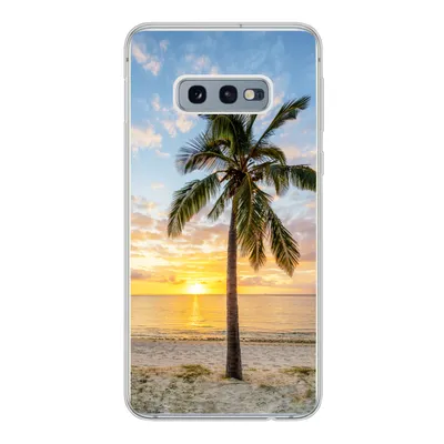 Produktbild von MuchoWow® Handyhülle Schutzhülle Hülle für Samsung Galaxy S10e Strand - Palme - Sonnenuntergang Silikon Softcase Handy Hülle - Handy