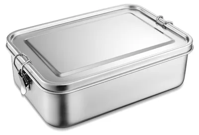 Immagine prodotto di Omgoods - Contenitore per il pranzo in acciaio inossidabile con 3 scomparti, ideale per la scuola e i picnic
