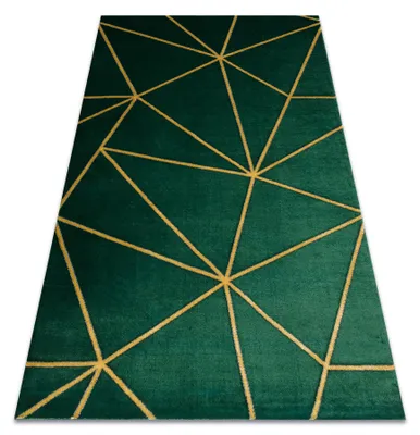 Image de Tapis EMERALD exclusif 1013 glamour, élégant géométrique bouteille verte / or vert 120x170 cm