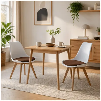 Produktbild von Stuhl Atlanta Weiß, Webstoff Braun