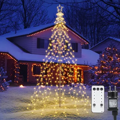 LED-Weihnachtsbaum 2,3 m, 274 warmweiße Lampen, 12 Ketten, Timer
