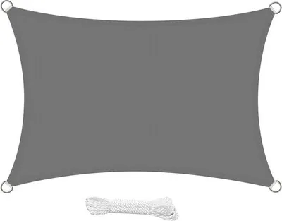 Image de Voile d'ombrage rectangulaire 2 x 3 m, gris, en polyester imperméable