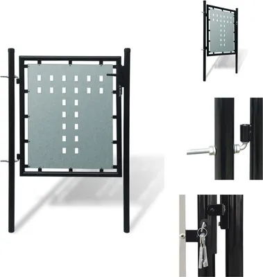 Obrázek produktu pro vidaXL Plotová brána (jednoduchá) černá 100x150 cm - Zahradní brány a branky