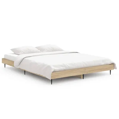 Image de vidaXL Cadre de lit sans matelas Chêne Sonoma 140x190 cm Bois composite