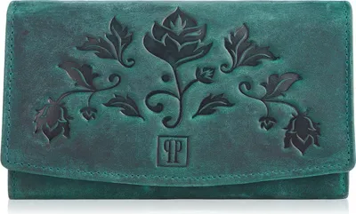 Produktbild von Paolo Peruzzi Damen Echtleder Geldbörse Portemonnaie Portmonee Brieftasche RFID Türkis