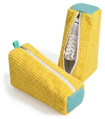 Image de 2 sacs de lavage pour chaussures, adaptés aux machines à laver, dimensions 36 x 15 cm, en microfibre, avec fermeture éclair et crochets