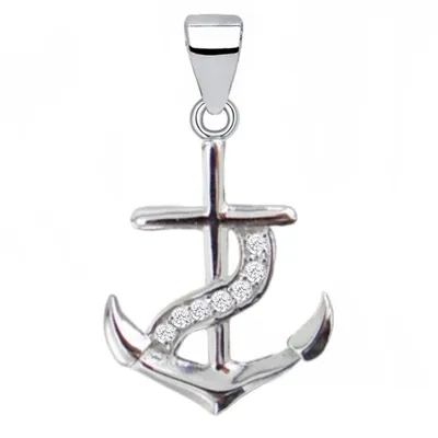 Anker Kettenanhänger Echtschmuck - Rhodiniert & Hypoallergen
