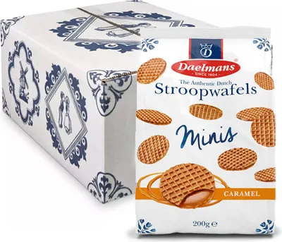 Produktbild von Daelmans - Mini Karamell Stroopwafels im Beutel - 12x 200g