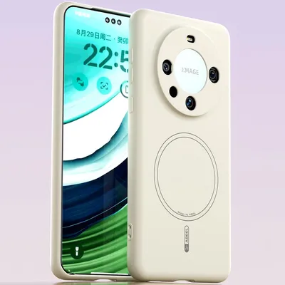 Obrázek produktu pro Magnetické pouzdro pro Huawei Mate 60 Pro/Mate 60 Pro+, kompatibilní s MagSafe, tekutý silikon, nárazuvzdorné a odolné proti poškrábání Béžová