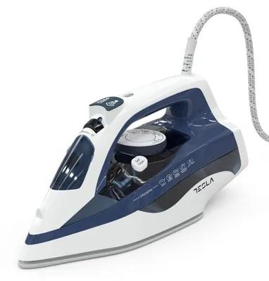 Productafbeelding van Tesla IR301BL, stoom- en droogstrijkijzer, keramische strijkzool, 1,9 meter, 135 gram/minuut, blauw, wit, 25 gram/minuut