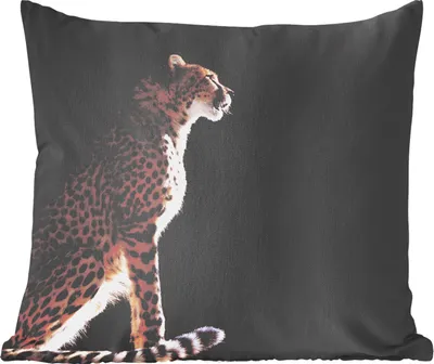 Produktbild von MuchoWow® Zierkissen Sofakissen Wohnzimmer Dekokissen 45x45 cm Gepard - Tiere - Licht - Schlafpolster - Polster für das Sofa