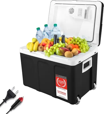 Immagine prodotto di Frigorifero portatile elettrico da 45 litri, con ruote e funzione di mantenimento del calore, ideale per auto e campeggio