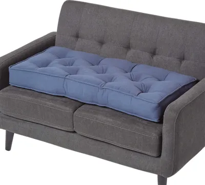 Obrázek produktu pro HOMESCAPES sedák pro dvoumístnou pohovku 100 x 48 cm - silný sedák tmavě modrý