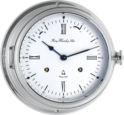 Produktbild von Hermle Schiffsuhr massiv Messing vernickelt mechanisches Schlagwerk