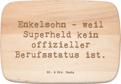Produktbild von Mr. & Mrs. Panda schneidebrettchen Spruch Enkelsohn Held - Transparent - Geschenk, Schneidebrett, Heldenrolle, Holzbrett, schneidbrett, Geschenke, Frühstücksbrett