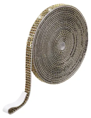 Strass-Bänder 6,6 mm x 2,74 m, selbstklebend, Hellgold