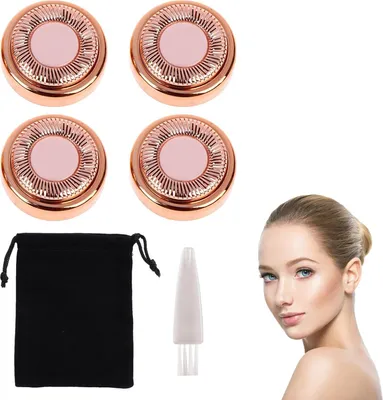 Produktbild von Gesichtshaarentferner Ersatzköpfe, 6 Stück Gesichtshaarentferner Ersatzklingen Set, Flawless Gesichtshaarentferner Ersatzklingen, Ersatzköpfe Für Gesichtshaarentferner mit Reinigungsbürste und Beutel