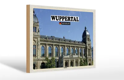 Produktbild von Holzschild Städte Wuppertal Deutschland Stadthalle 30x20cm