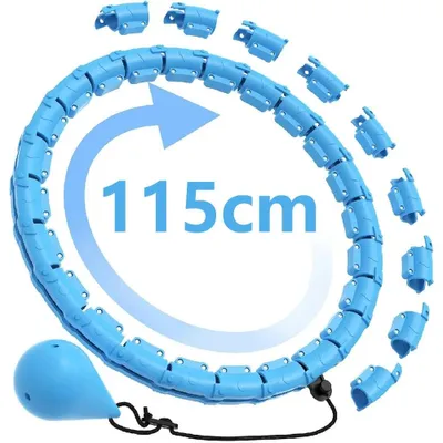 Immagine prodotto di Hula Hoop per il fitness - Cerchio Hula Hoop con peso - Modulare - Smontabile - Ideale per l'allenamento degli addominali e della vita - Realizzato in plastica resistente - Perfetto per l'uso a casa