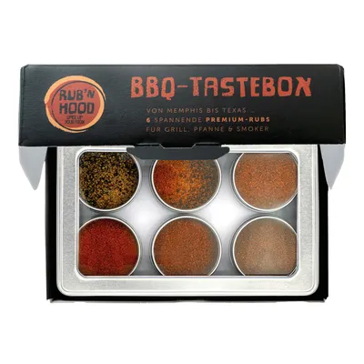 Produktbild von Rubn Hood Tasting Box Rubs leckeren Premium Rubs Gewürze 6x70g