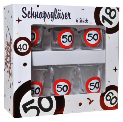 Produktbild von Geschenke zum 50. Geburtstag - Schnapsgläser '50'