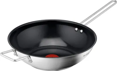 Produktbild von Tefal Nordica H8711955, Rund, Wok-/Bratpfanne, Schwarz, Edelstahl, Keramik, Edelstahl, 1 Stück(e)