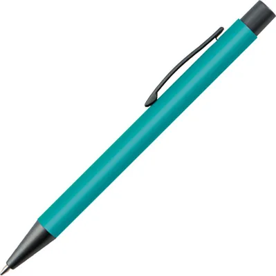 Produktbild von 10 Kugelschreiber / mit Clip aus Metall / Farbe: türkis