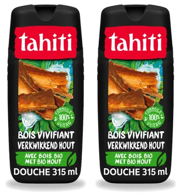 Productafbeelding van 2 x Tahiti douchegel, geur: tropenhout, veganistisch - 315 ml - voordeelverpakking - 2 stuks