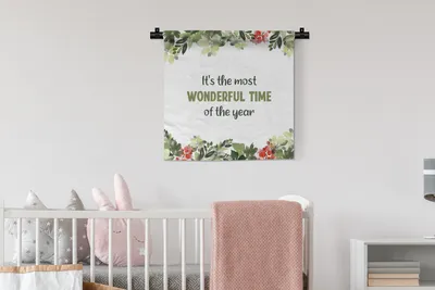 Produktbild von MuchoWow® Wandteppich Wandbehang Weihnachten - Zitat - Aquarell 60x60 cm Tapisserie Dekoration Wandtuch - Dekorationen - Wand Decke